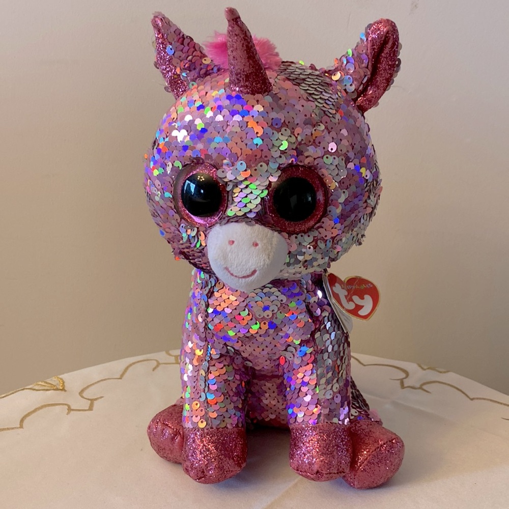 Ty Flippables Sparkle Reversible sequin unicorn collectible stuffed toy10 inch